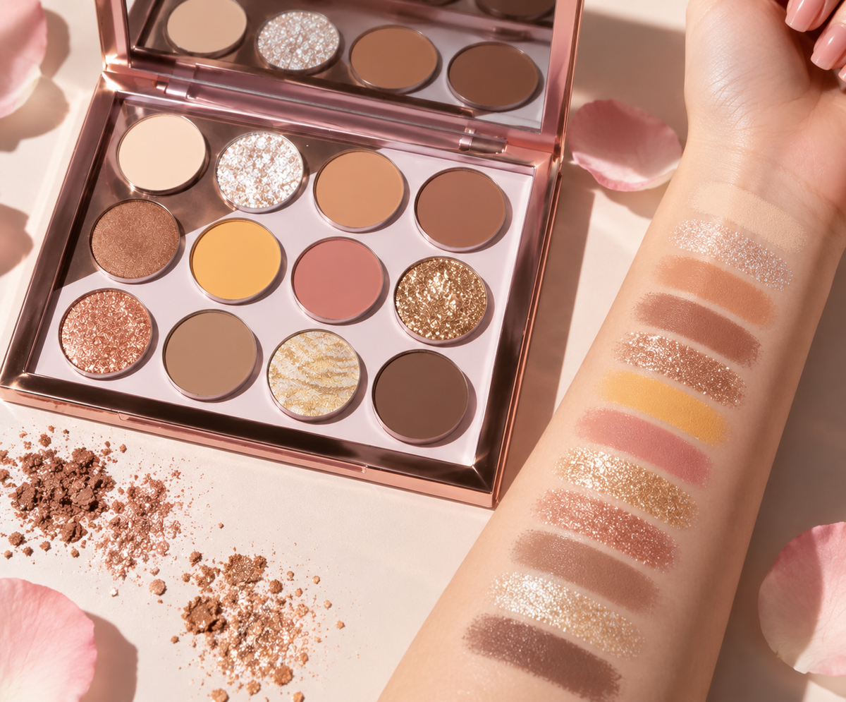 Twelve Rose Amber Eye Shadow Plate Makeup